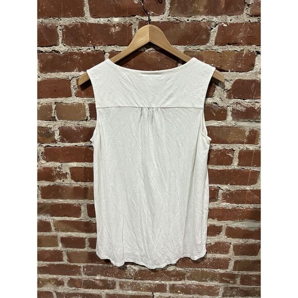 J. Jill Womens White Sleeveless Button Up Tank Top Size Medium - Picture 2 of 3
